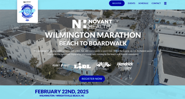 Wilmington marathon web design.